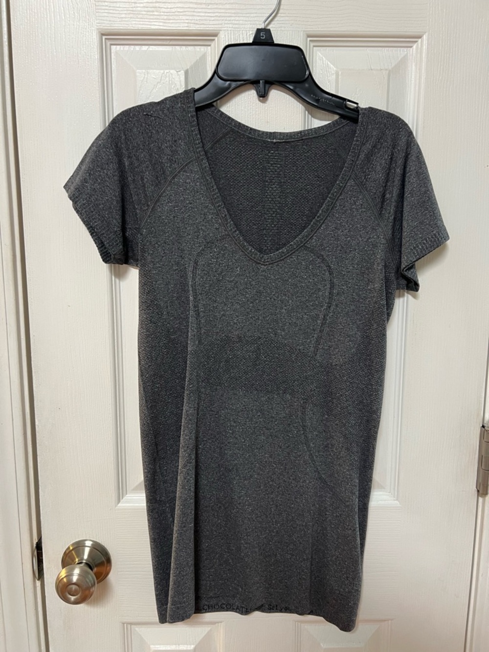 Lululemon Charcoal Gray V-Neck Short Sleeve Swiftly Tech